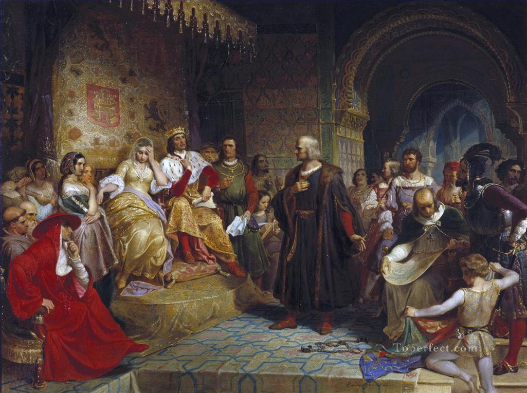 Columbus Before the Queen Emanuel Leutze Oil Paintings